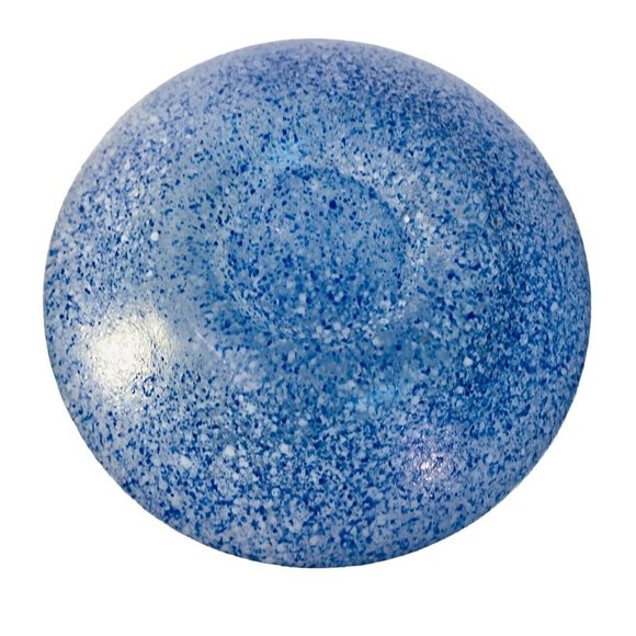 MCM Blue White Splatter Texture Tapered Art Glass Vase 9.5” Vintage - Picture 10 of 13